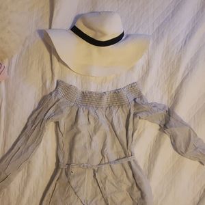 Striped off shoulder dress